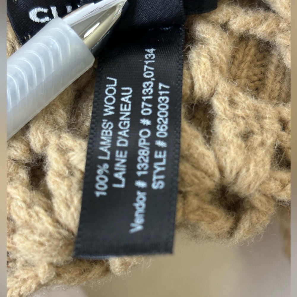 Club Monaco Wool Crochet Poncho Tan O/S EUC - Picture 10 of 11